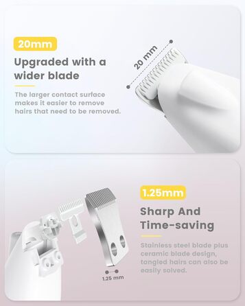 PAPMINI Безшумна машинка для стрижки котів з LED-дисплеєм, Type-C, акумулятор, бездротова когтерезка для котів, професійна машинка для стрижки лап, вух, обличчя, спини (біла)