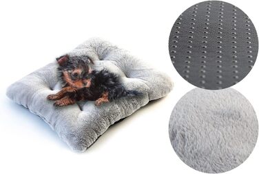 Килимок для собак середніх порід 70x55x7 см - Водонепроникний, з неслизьким покриттям, для собак, котів, кроликів. Срібний, RABBIT