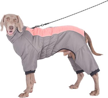 Зимовий теплий одяг для собак з отвором для повірця, вітронепроникна куртка для собак, зимовий одяг для малих, середніх та великих собак (2XL, Рожевий) 2XL Рожевий