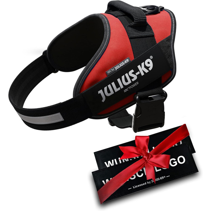 Шлейка Julius K-9 IDC Powergeschirre з індивідуальним написом, для собак маленької, середньої та великої породи, 16IDC+CUSTOMP-ANT (Червона)