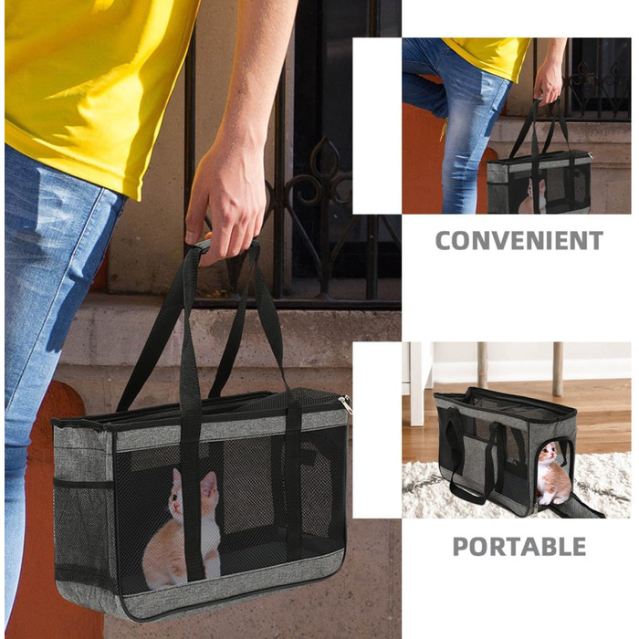 Транспортна сумка для котів та кроликів BCOATH: дихаюча, велика, з міцною ручкою та сіткою для безпечного транспортування