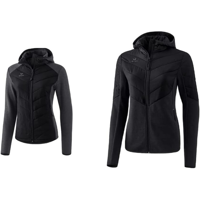 Степлена куртка Erima для жінок (чорний, 38) + в'язана куртка Erima для жінок (38)