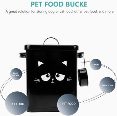 Контейнери для зберігання корму для тварин Ipetboom, метал, корм для котів та ласощі, набір контейнерів з лопаткою, герметичні ємності для корму собак та котів, контейнери для зберігання корму для домашніх тварин