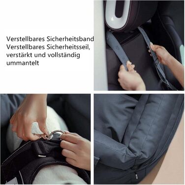 Автокрісло для собак маленьких порід, підставка для собак у машину, ліжко для собак з memory foam, з кишенями та страхувальним ремінцем, миється