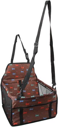 Зручний автокрісло для собак Lyrlody, 3-в-1, з підсумком, дихаючий, з ременями безпеки (колір: коричневий)