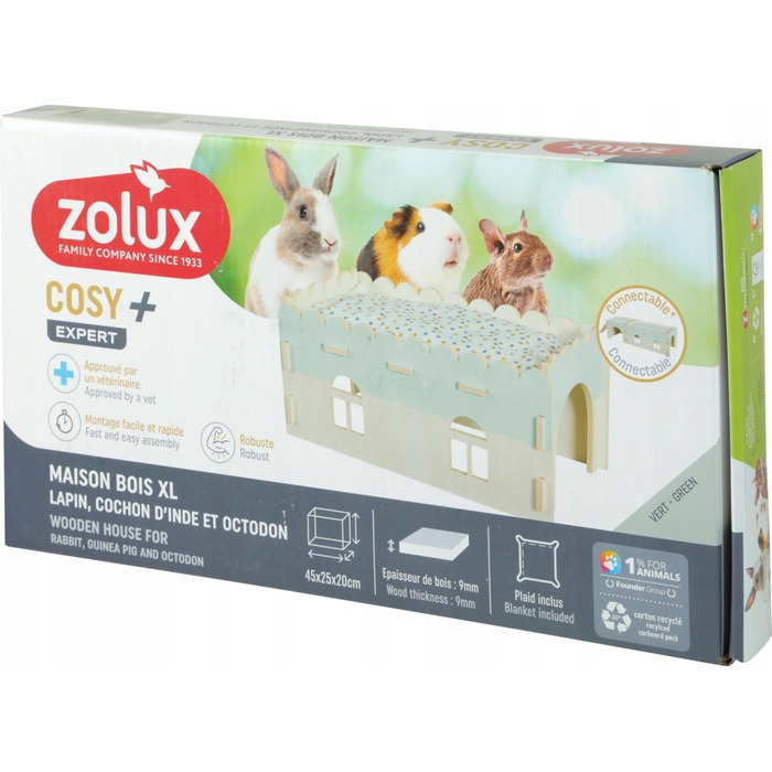 Дерев'яний будиночок ZOLUX COSY 9мм для кролика, морської свинки та шиншили