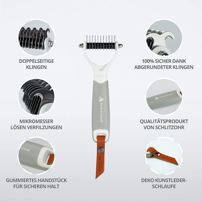 Щітка для підшерстка Cookie | Для собак, котів та коней | Підходить для порід з середньою та довгою шерстю | Видаляє підшерсток, запобігає утворенню ковтунів (S-M)