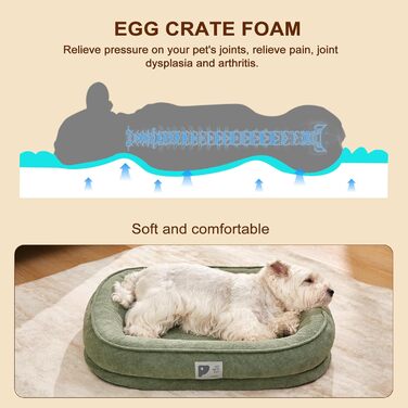 Ортопедичне ліжко для собак маленьких порід, велике (L), зелене Squishmallow, знімний чохол, неслизьке дно, 4 валики для шиї