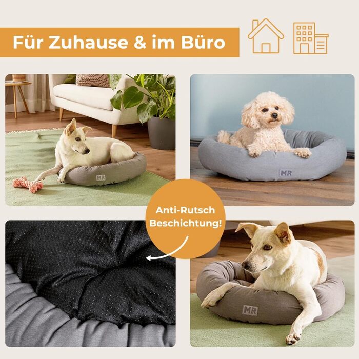 Крісло-гніздо для собак Martin Rütter Nest, сіре – комфортний відпочинок для маленьких собак та цуценят, м'яке, з неслизьким покриттям та можливістю прання, кругле ліжко з бавовняної тканини