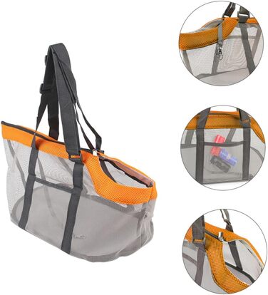 Транспортна сумка для тварин Cosmevivi XXL, нейлон, помаранчевий, 44x25 см, з сіткою для собак, котів та цуценят, для подорожей та кемпінгу