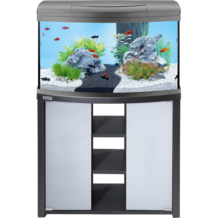 Тумба для акваріума Tetra AquaArt Evolution Line 100/130 л, антрацит, з матовим склом і простором для техніки