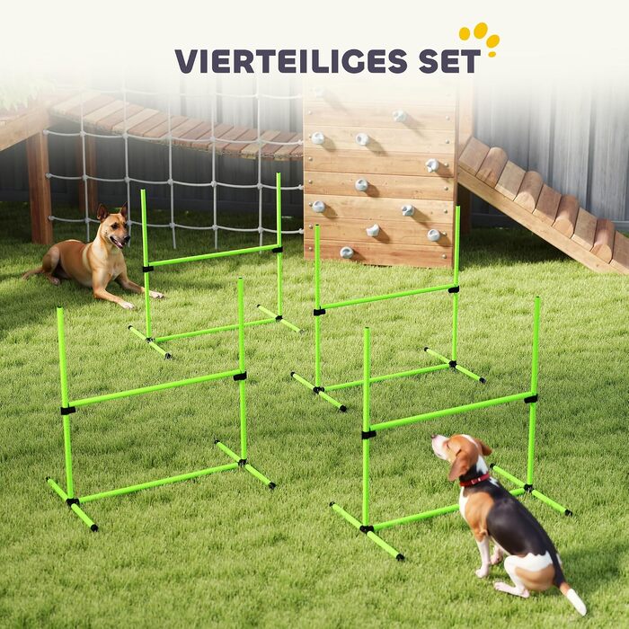 Набір для дресирування собак PawHut Agility: комплект обладнання з 12 конусами (Зелений, 99x65x94 см)