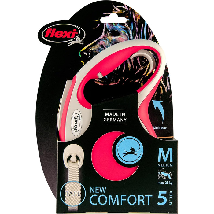 Повідок-рулетка Flexi New Comfort M 5 м, синій/червоний, для собак