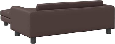 Ляжка для собак, м'який лежак з розширеним спальним місцем, диван-лежанка для маленьких собак та домашніх тварин, лежанка для котів, штучна шкіра (колір коричневий)