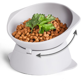 Підвищений годівниця для котів ne&no® Silikon з регульованим нахилом, сірий колір каменю | годівниця для котів | миска для котів