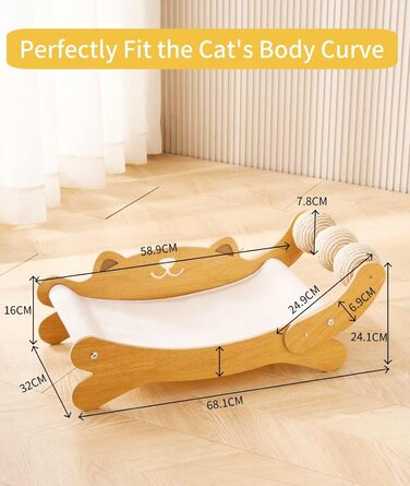 FUNACAY Дряпка для котів, іграшка-м'ячик, дряпка для кігтів - для природного догляду за кігтями