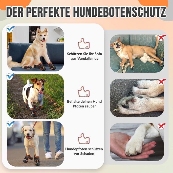 Зручні собачі черевики для захисту лап, 2 шт. - дихаючі, з неслизькою підошвою та світловідбиваючим кріпленням. Підходять для собак маленьких, середніх та великих порід. Ідеально для спорту та прогулянок на відкритому повітрі (Чорний, розмір 8).