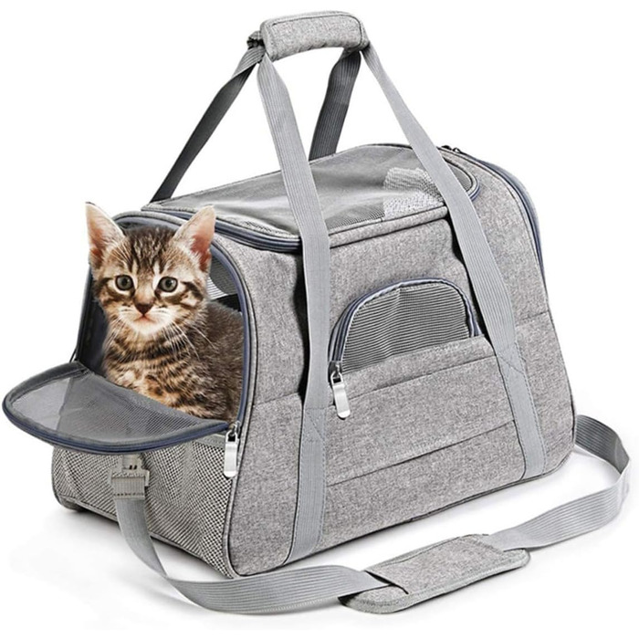 Рюкзак-переноска для тварин JOINPAYA: дихаючий матеріал, сітчасте вікно, регульований ремінь, універсальна сумка для собак та котів на подорожі, кемпінг та прогулянки