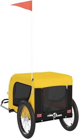 Причіп для велосипеда для собак, жовто-чорний, Oxford-Gewebe та залізо, LH80049