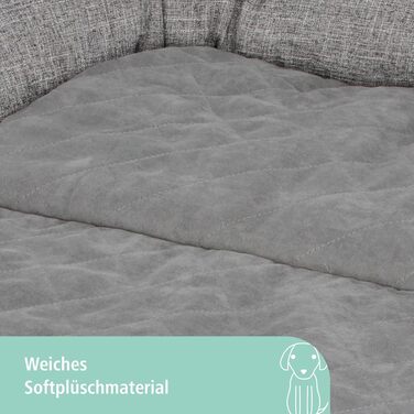 Подушка для домашніх тварин Kerbl Emalia, сіра, 60x40x12 см, поліестер. Підходить для собак та котів, захист меблів