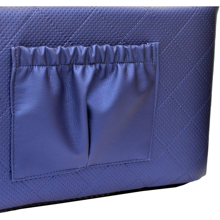 Автокрісло для собак 2в1 | Універсальне миюче автокрісло для заднього та переднього сидіння | Лежанка для собак та котів | Штучна шкіра, пухнастий плюш | 48 x 48 см (Блакитний)