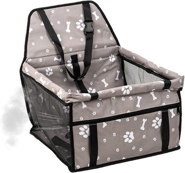 Підвищення для собак у машину Hdetransportbox - переносна підставка для собак з сумкою для зберігання - автокрісло для цуценят, складане, аксесуари для подорожей з домашніми тваринами для тривалих поїздок (сірий, B)