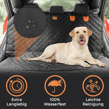 Водонепроникний захист для собак у авто: преміум-декиця для заднього сидіння з вікном та боковим захистом