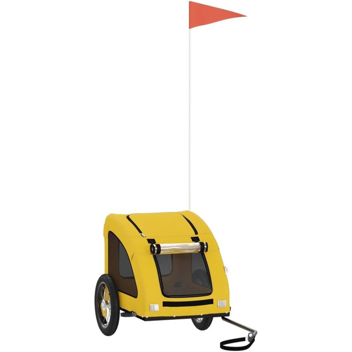 Прицеп для тварин, сірий Оксфорд та залізо (жовтий), 124 x 53 x 53 см