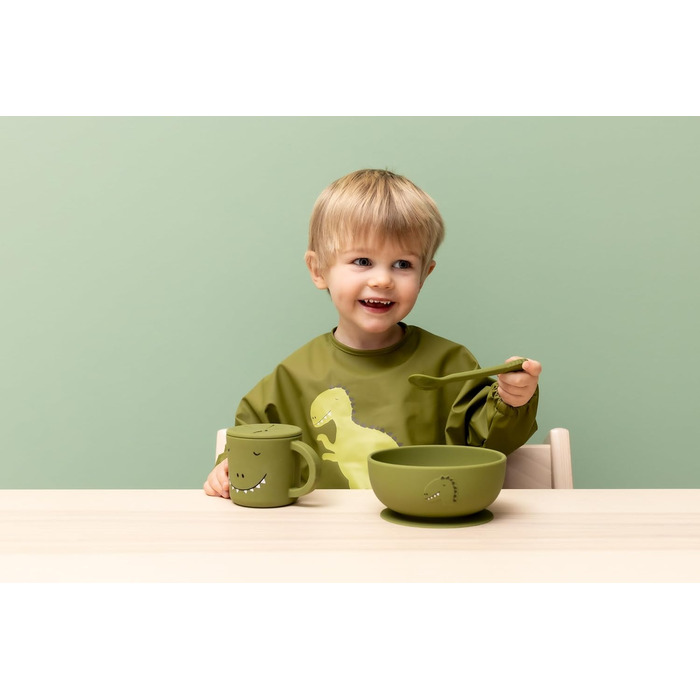 Тарілка для дитячого харчування Trixie Mr. Fox з присоскою, зелена, силікон