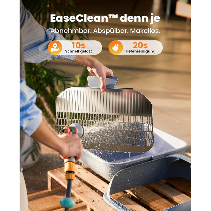 Автоматичний самоочисний лоток для котів oneisall з системою EaseClean™, відкритий дизайн, автоматичний та ручний режими, керування через App, з килимком та 40 пакетами