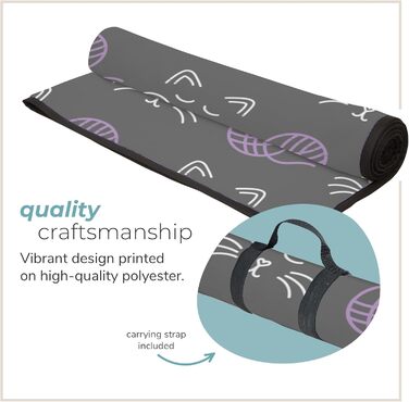 Килимок для тварин на вулицю та в будинок, 127 x 152,4 см, зручний, водонепроникний, для пікніків та подорожей, складаний, сірий, орхідея