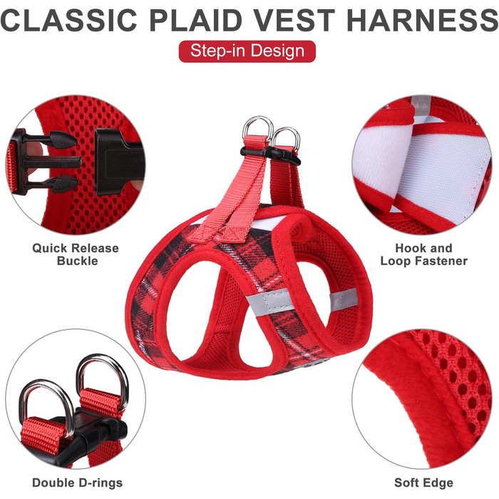 EXPAWLORER Нашийник та поводок для собак – набір для середніх собак – класичний вільний нашийник, не тягне, регульований, надійний для прогулянок на вулиці (XS (Окружність шиї: 20-30см, Окружність грудей: 33-36.8см), Червоний)