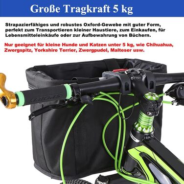 Фаркоп на велосипед, кошик на кермо, кошик для електровелосипеда, знімний, для собак та котів, для дорослих