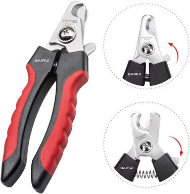 Професійний кусачки для нігтів собак та котів BAIRUI з пилочкою (червоний)