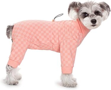 Теплий флісовий зимовий одяг для собак - піжама, комбінезон, тепла куртка для малих та середніх собак (X-Small, рожевий)
