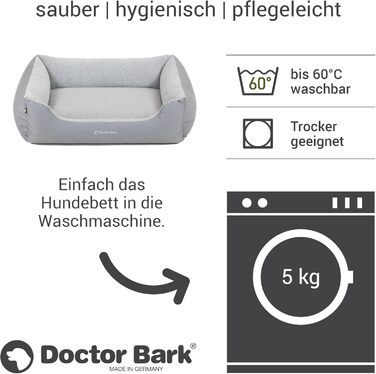 Килимок для собак Doctor Bark, плюшевий та м'який, середній, 86x65 см, сірий, Made in Germany