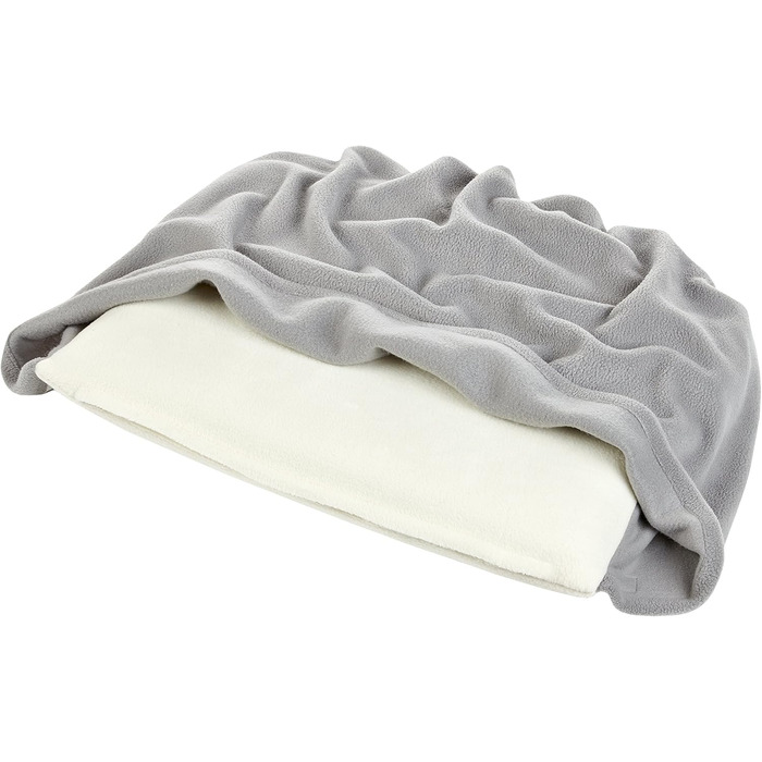 М'яке собаче ліжко з підстілкою кремового та сірого кольорів 110 x 100 см - затишок та спокій для собак завдяки м'якому ліжечку та підстилці для дому та подорожей