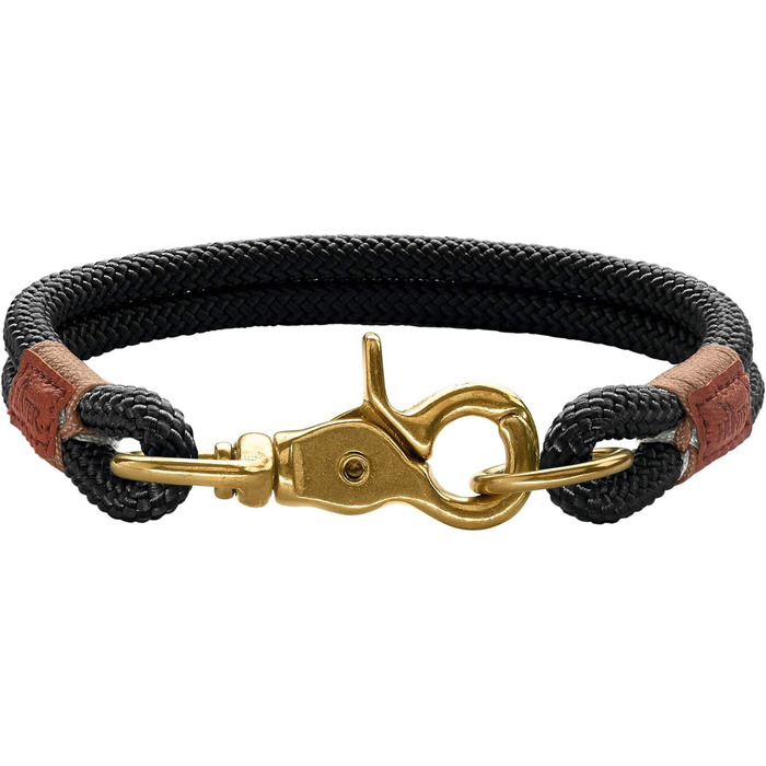 Нашийник для собак HUNTER OSS, мотузка, латунь, морський стиль, L-XL (чорний, 40 (S-M))
