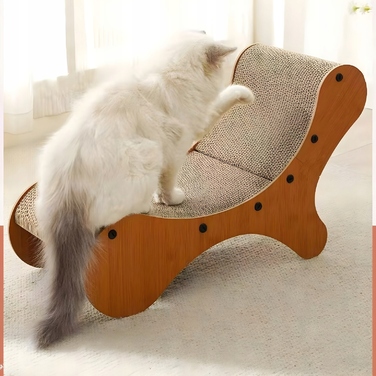 Низька картонна дряпалка для великих котів, коричнева, до 60 см