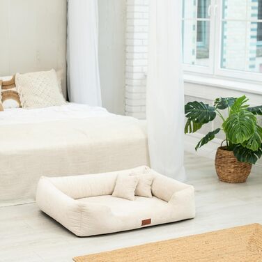 Ортопедичний лежак для собак Candy, середній/маленький розмір - м'який лежак для собак, килимок для собак з плюшу, антиковзкий, м'який, довговічний, зносостійкий, міцний (XXXL+|160x110 см, кремовий)