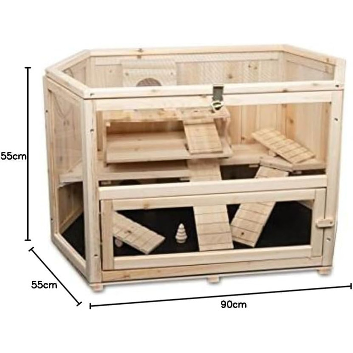 Клітка для хом'яка MATS з дерева, 90x55x55 см, для дому, клітка для дрібних тварин