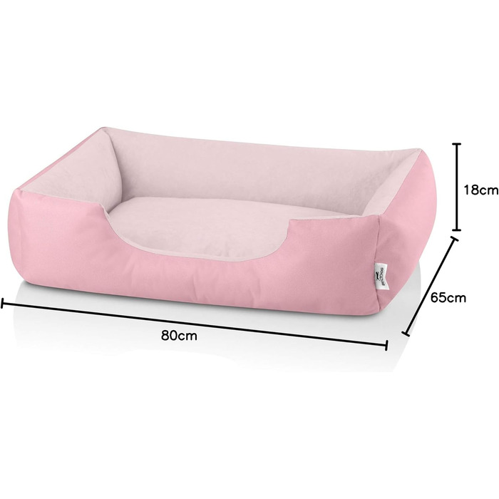 Лягушковий лежак для собак BedDog Zara, рожевий, 80x65x18 см, знімний чохол