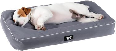Ортопедичний лежак для собак та котів FERPLAST Polo - 80x50x8 см, сірий. Лежак для собак, лежак для котів, миється, стійкий до подряпин, знімний наповнювач.