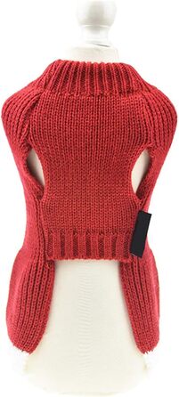 Теплий зимовий пуловер для собак Muyaopet на Різдво, червоний, для маленьких та середніх собак, такса, розмір M (обхват грудей 40 см)