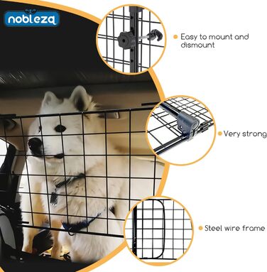 Автозахист для собак Nobleza: сталева перегородка-бар'єр у машину, 96-145x30 см