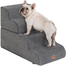 Сходи-рампа для собак Made4Pets, 4-ступінчасті, з 35D піни, для ліжка, дивана, килимка, для малих собак і котів, протиковзкі, сірі