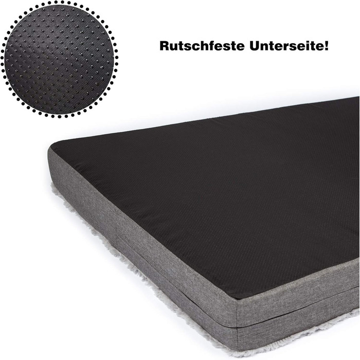 Килимок для собак CopcoPet Lucky Hundematratze: ортопедичний, неслизький, знімний, чорний (80 x 60 x 10 см)