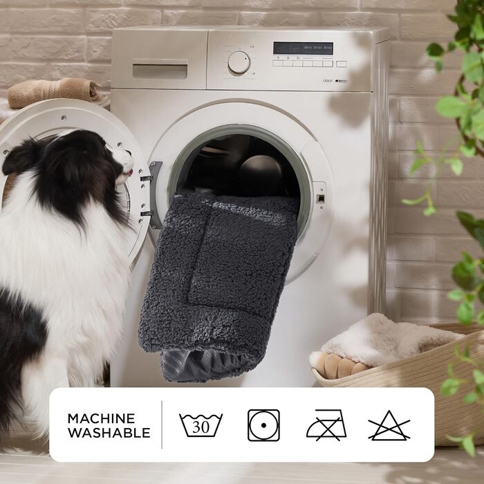 Килимок для собак BEDSURE великих порід - 104x69 см, миючий, Sherpa-плюш, з високощільним наповнювачем, темно-сірий