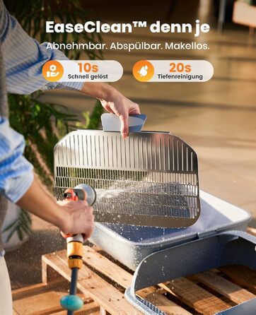 Автоматичний самоочисний лоток для котів oneisall з системою EaseClean™, відкритий дизайн, автоматичний та ручний режими, керування через App, з килимком та 40 пакетами