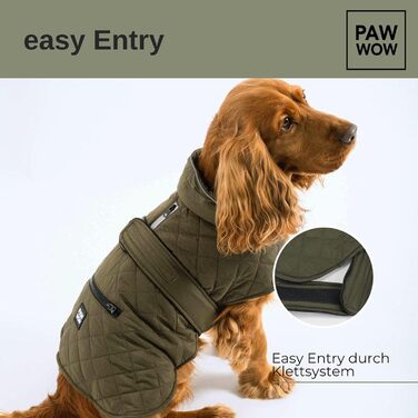 Зимовий теплий одяг для собак | Куртка для собак з захистом живота та клямками | Оливковий колір, розмір S